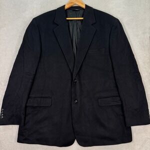 GRANT THOMAS 100% Cashmere Lord Taylor Black Blazer Sport Coat Mens 48L Casual
